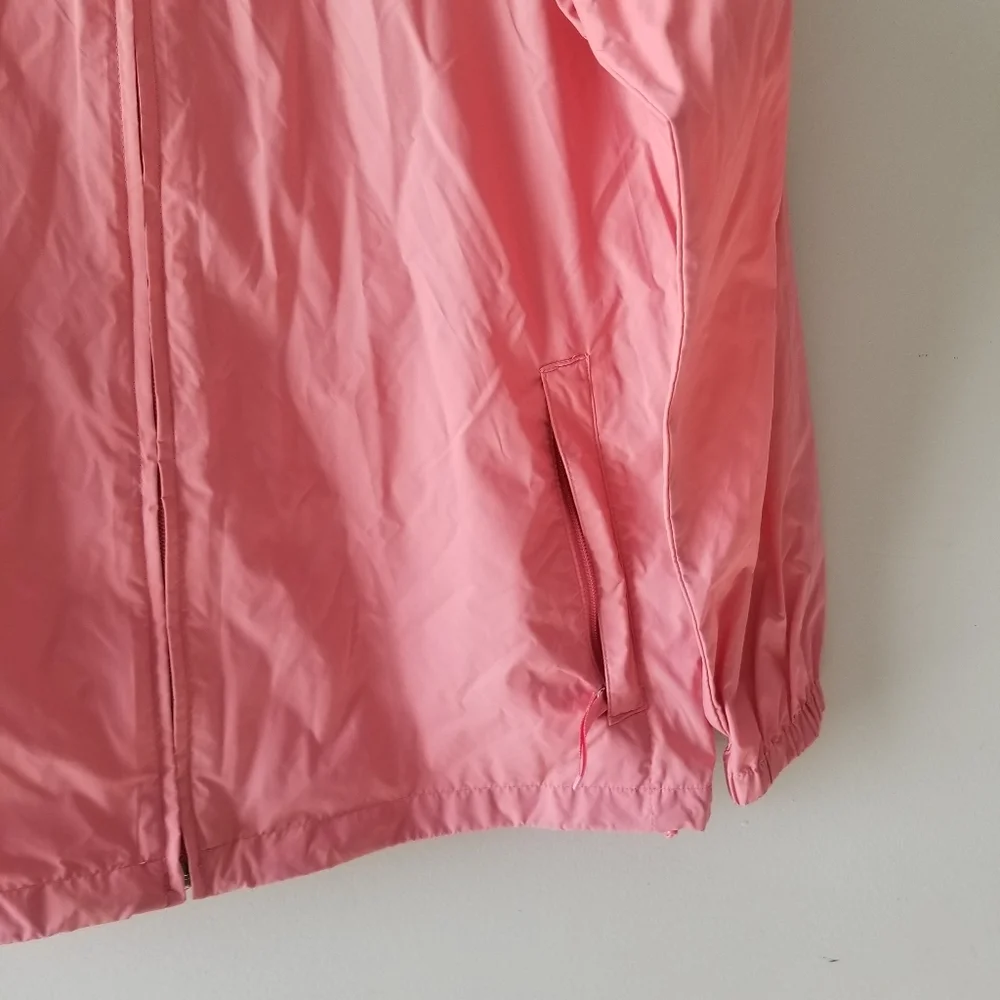 LL Bean Pink Windreaker Jacket Hooded Lightweight